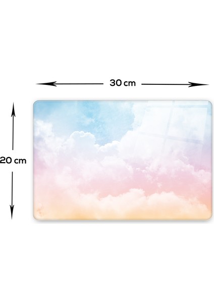 Renkli Bulutlar | Cam Kesme Tahtası - Cam Kesme Tablası | 20 cm x 30 cm fırsatları