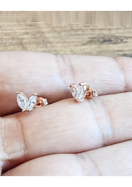 Çift Taşlı Minik Gümüş Küpe fırsatları