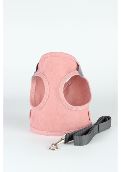 Kedi Tasması Göğüs Tasma Seti Yumuşak Süet Pudra Renk fiyatları