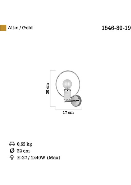 Hella Teklı Altın Aplık 1XE27