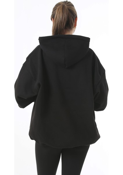 Unisex Kanguru Cepli Kapüşonlu Tam Oversize Sweatshirt Hoodie