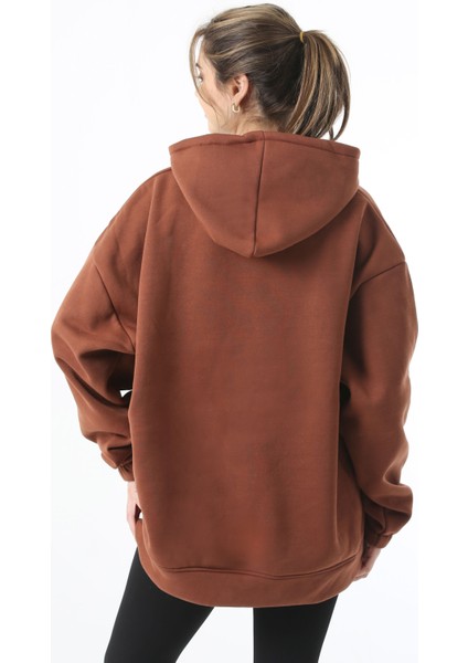 Unisex Kanguru Cepli Kapüşonlu Tam Oversize Sweatshirt Hoodie