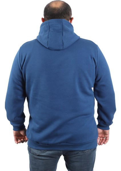 Mocgrande Büyük Beden Kapüşonlu Sweat Twenty 22741 Indıgo modelleri