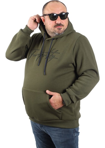 Mocgrande Büyük Beden Kapüşonlu Sweat Twenty 22741 Hakı fiyatları