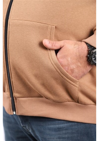Büyük Beden Unisex Kapüşonlu 3ip Sweat 11701 S.kahve modelleri
