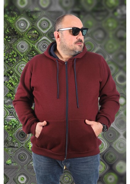 Büyük Beden Unisex Kapüşonlu 3ip Sweat 11701 Murdum