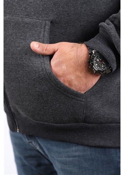 Büyük Beden Unisex Kapüşonlu 3ip Sweat 11701 Antrasıt fırsatları