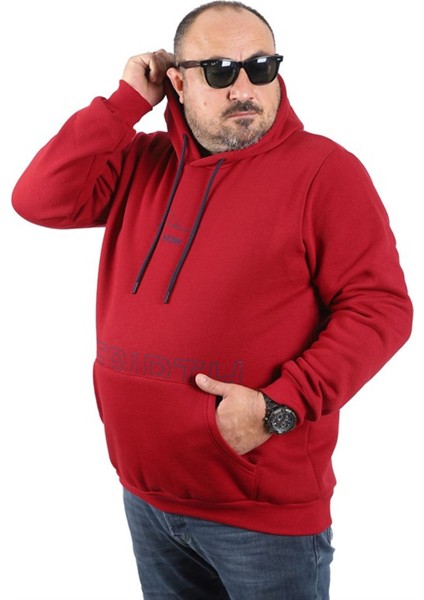 Büyük Beden Kapüşonlu Seweat Rebirth 22740 Bordo fiyatları