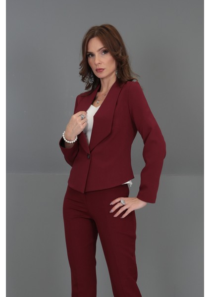 Mini Ceket-Bordo modelleri