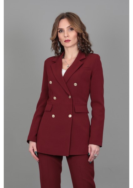 Blazer Ceket-Bordo