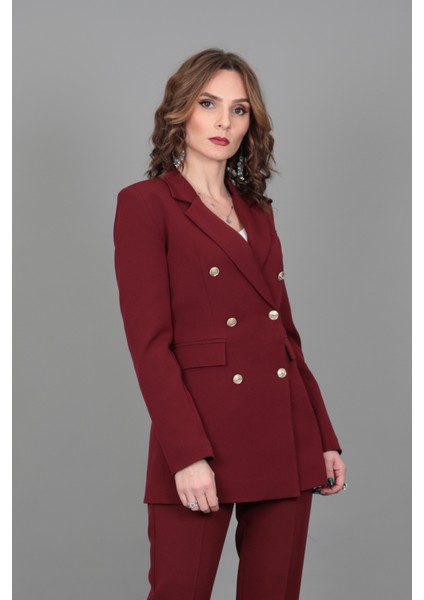 Blazer Ceket-Bordo