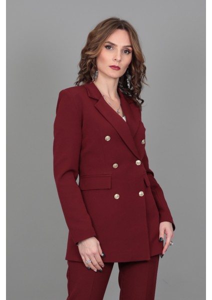 Blazer Ceket-Bordo