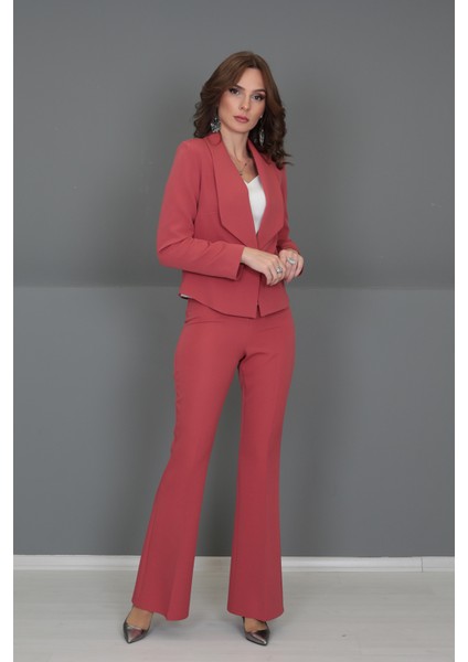 Mini Ceket & Ispanyol Paça Pantolon Takım-Kiremit fiyatları