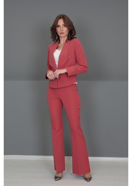 Mini Ceket & Ispanyol Paça Pantolon Takım-Kiremit modelleri