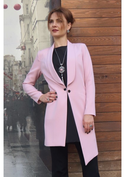 Asimetrik Ceket-Pudra modelleri