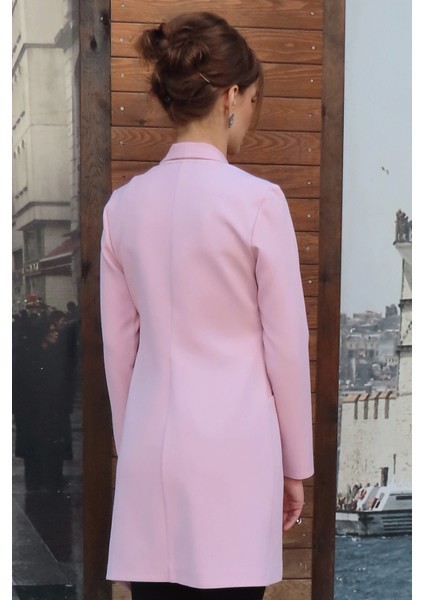 Asimetrik Ceket-Pudra fırsatları