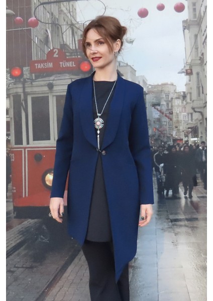 Asimetrik Ceket-Lacivert modelleri