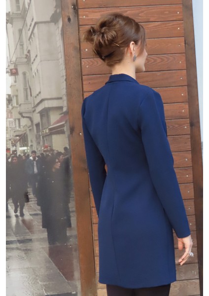 Asimetrik Ceket-Lacivert fırsatları