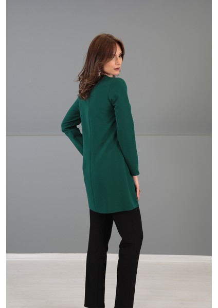 Sıfır Yaka Uzun Kol Bluz-Zümrüt fırsatları