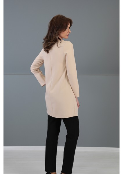 Sıfır Yaka Uzun Kol Bluz-Vizon fırsatları