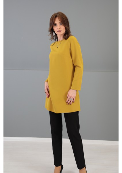 Sıfır Yaka Uzun Kol Bluz-Fıstık fiyatları