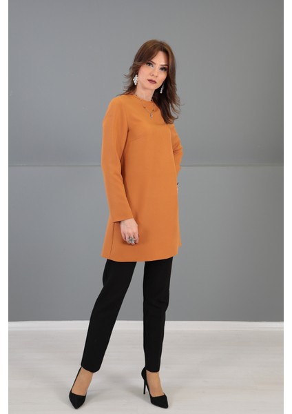 Sıfır Yaka Uzun Kol Bluz-Taba modelleri