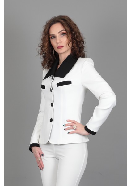 Garnili Ceket-Beyaz fiyatları