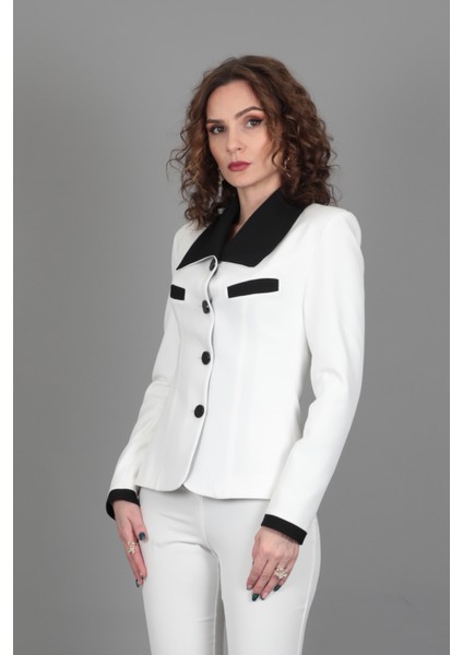 Garnili Ceket-Beyaz modelleri