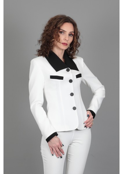 Garnili Ceket-Beyaz fırsatları