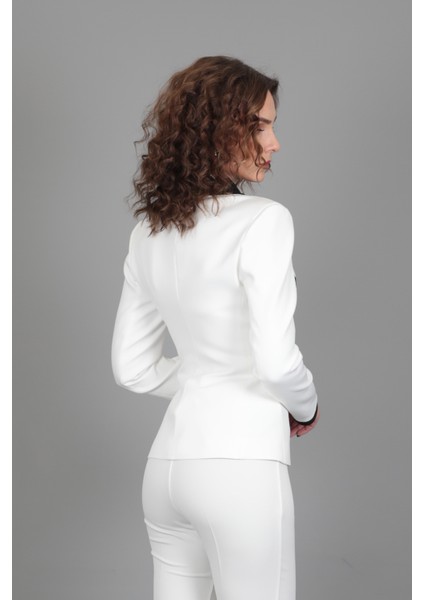 Garnili Ceket-Beyaz indirimleri