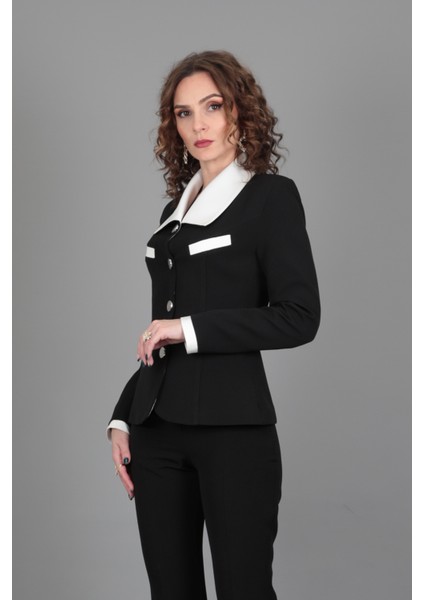 Bebe Yaka Konbin Renkli Ceket-Siyah fiyatları