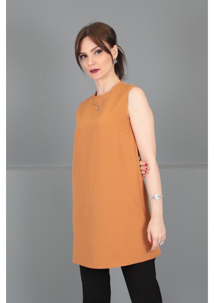 Sıfır Yaka Kolsuz Bluz-Taba modelleri