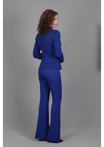 Garnili Ceket & İspanyol Paça Pantolon Takım-Saks modelleri