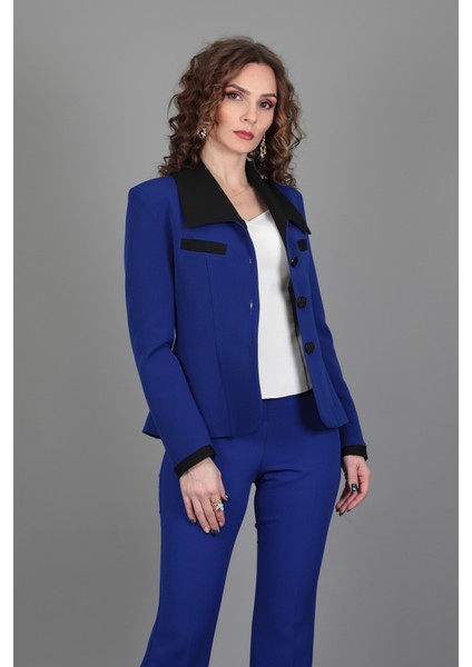 Garnili Ceket & İspanyol Paça Pantolon Takım-Saks indirimleri