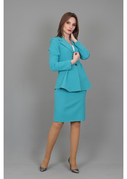 Yonca Ceket & Kalem Etek Takım-Turkuaz fırsatları