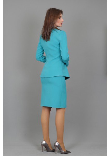 Yonca Ceket & Kalem Etek Takım-Turkuaz indirimleri