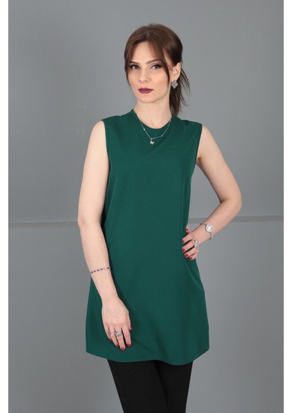 Sıfır Yaka Kolsuz Bluz-Zümrüt modelleri