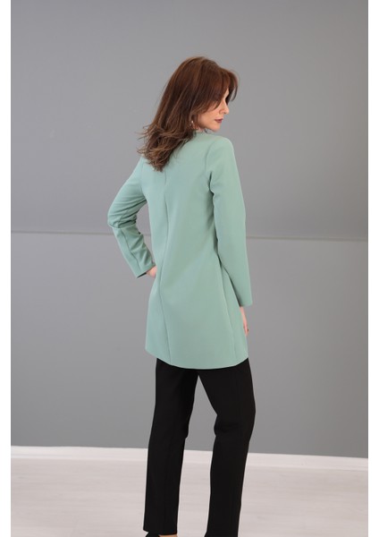 Sıfır Yaka Uzun Kol Bluz-Çağla fırsatları