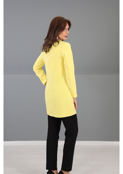 Sıfır Yaka Uzun Kol Bluz-Sarı fırsatları