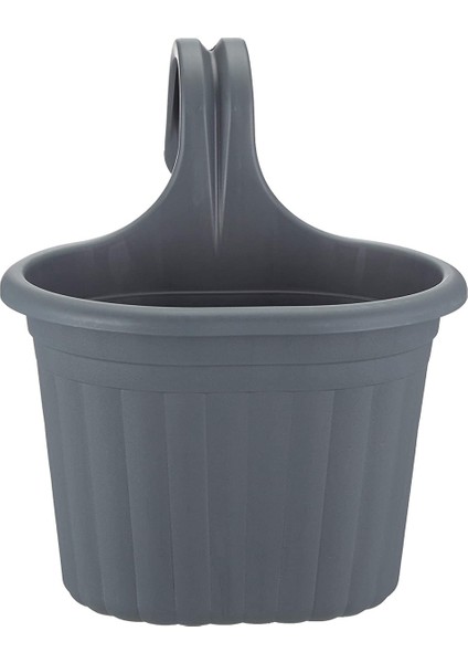 3 Litre Antrasit Gri Askılı Balkon Saksısı Dekoratif Plastik Saksı Tombik No1 fiyatları