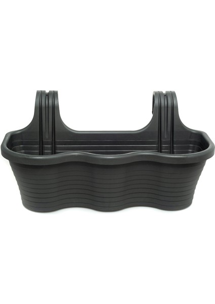 10 Litre Antrasit Gri Askılı Balkon Küpeşte Saksısı Dekoratif Plastik Askı Saksı Tombik No5 fırsatları