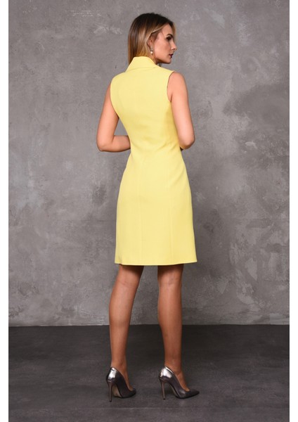 Erkek Yaka Kuruvaze Elbise-Sarı indirimleri