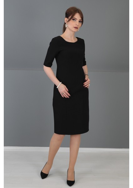 Kokteyl Kısa Kol Elbise-Siyah fiyatları