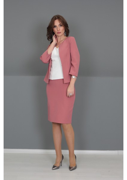 Düz Dar Etek-Gül Kurusu