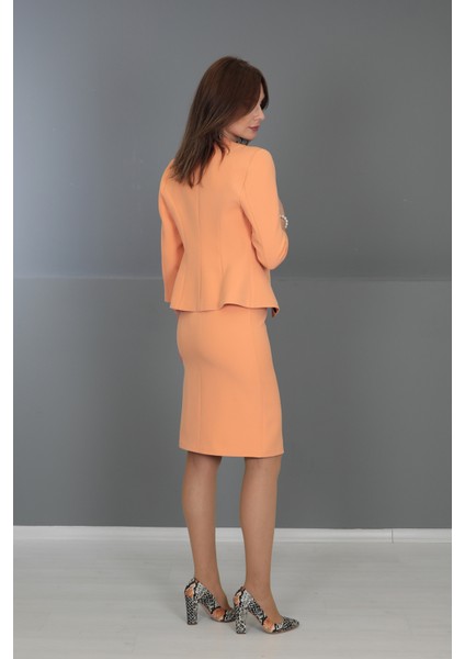 Düz Dar Etek-Şeftali modelleri