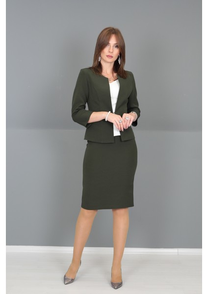 Düz Dar Etek-Haki modelleri