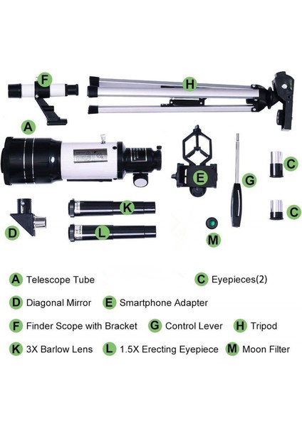 Taşınabilir F30070 Astronomik Reflektör Teleskop Kiti W / Tripod Telefon Kelepçeli Astronomi Için (Yurt Dışından)