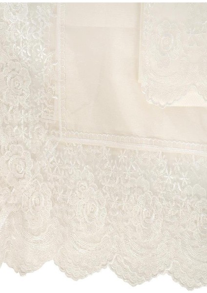 Fransız Güpürlü Kure Saten Havlu Bohça 2li Set Krem fırsatları