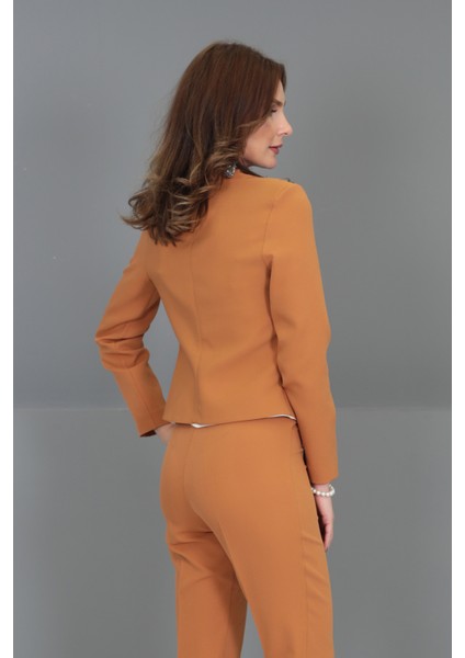 Amerikan Yaka Kısa Klasik Ceket-Taba indirimleri