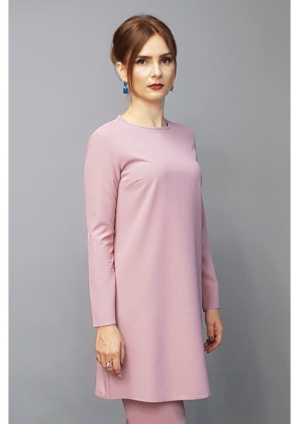 Sıfır Yaka Uzun Kol Bluz- Gül Kurusu fiyatları